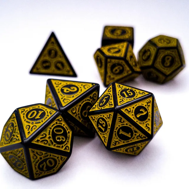drawlab-rpg-dice-sets-yellow-quest-w-rfelset-7-teilig-gelb image 1