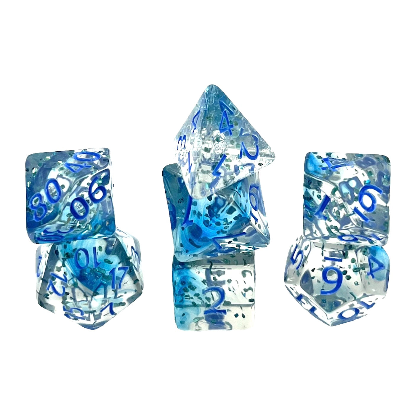 dice4friends-confetti-w-rfelset-blue-sulfer-w-rfel-7-teilig image 1