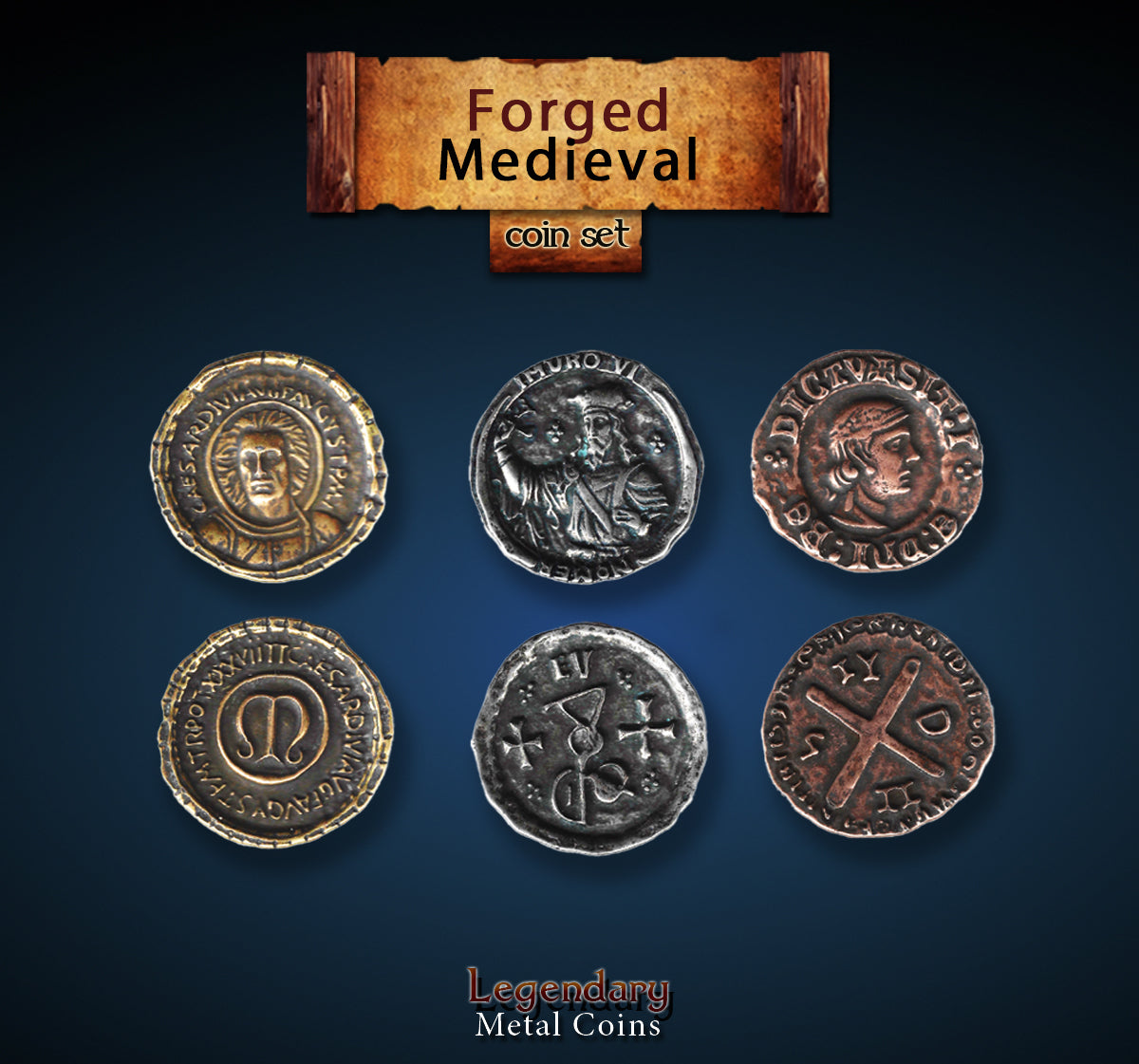 drawlab-legendary-metal-coins-forged-medieval-m-nzset-20-st-ck image 1