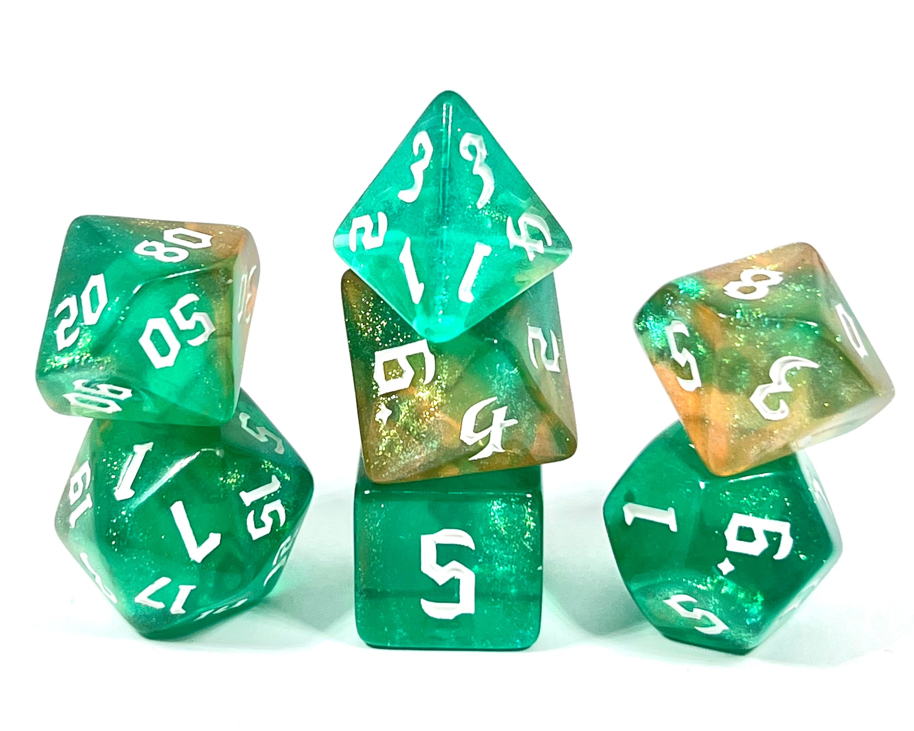 dice4friends-rpg-w-rfelset-galaxy-smaragd-yellow-7-teilig-gr-n image 1