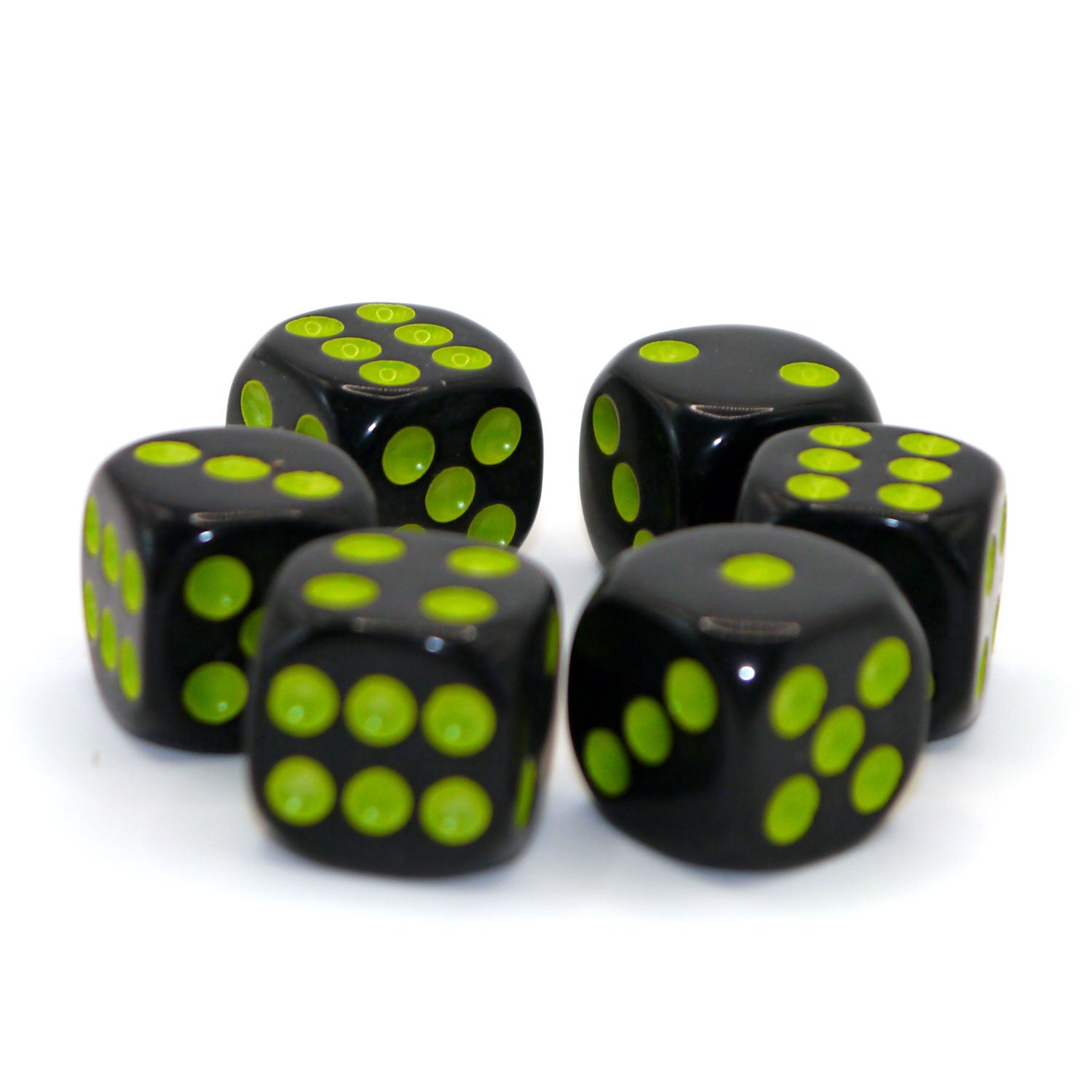 dice4friends-d6-w-rfelset-opaque-black-neon-green-6er image 3