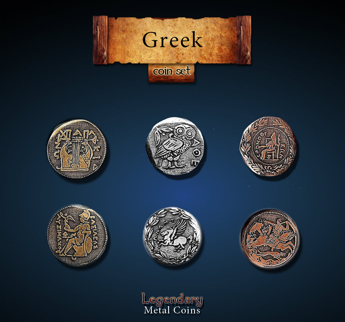 drawlab-legendary-metal-coins-griechisch-metallm-nzen-20er-set-antik image 1