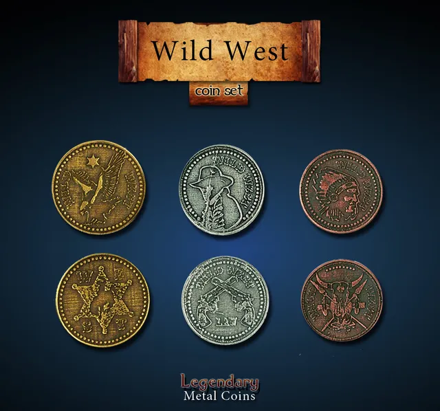 drawlab-legendary-metal-coins-wild-west-set-metallm-nzen-20-stk image 1
