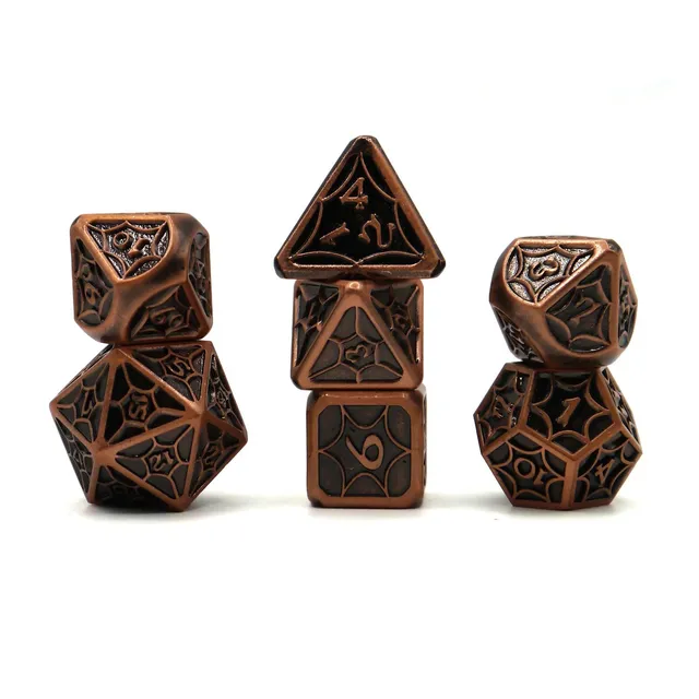dice4friends-rpg-w-rfelset-metall-spider-copper-7-teilig image 1