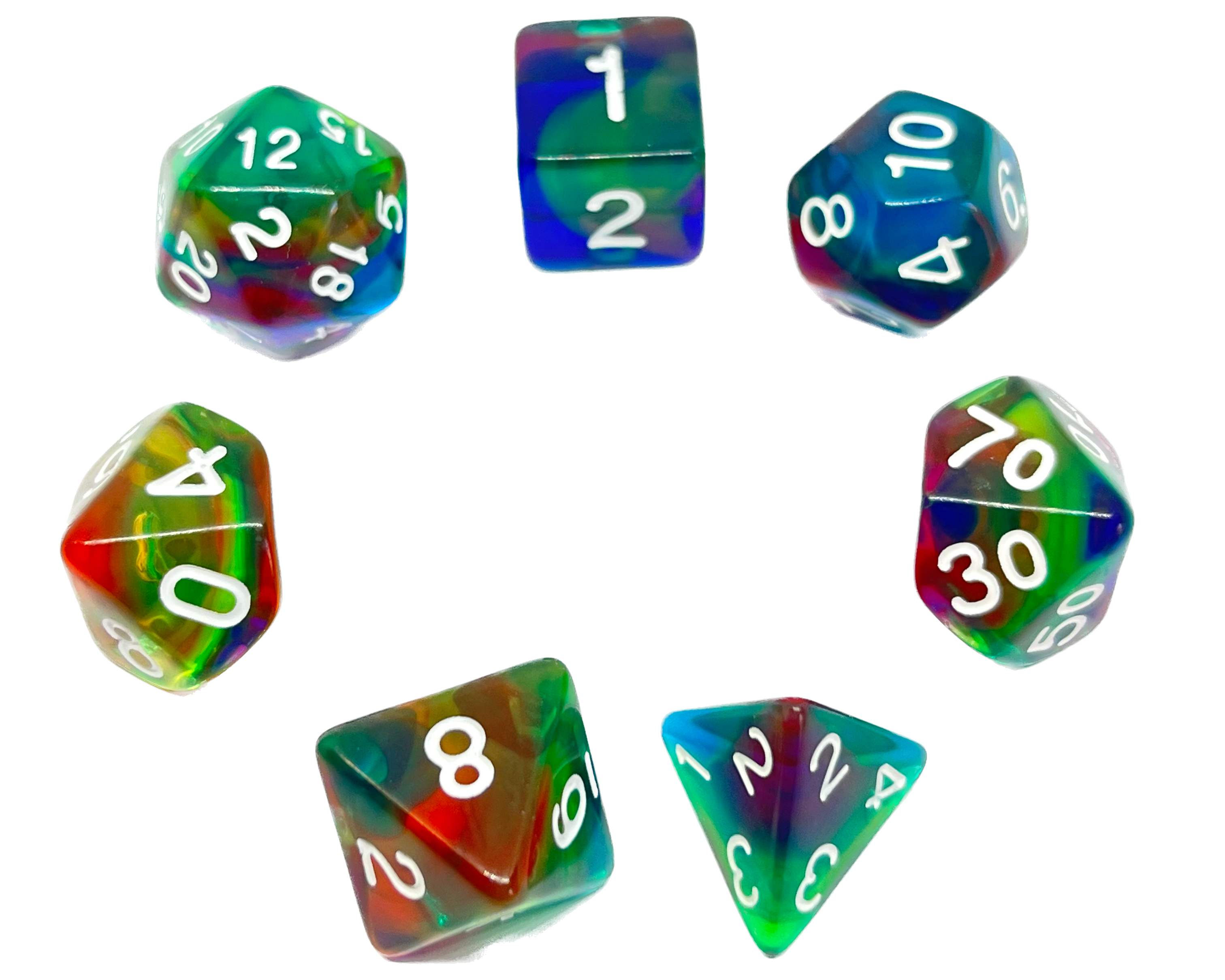 dice4friends-rainbow-storm-transparent-w-rfelset-7-teilig image 2
