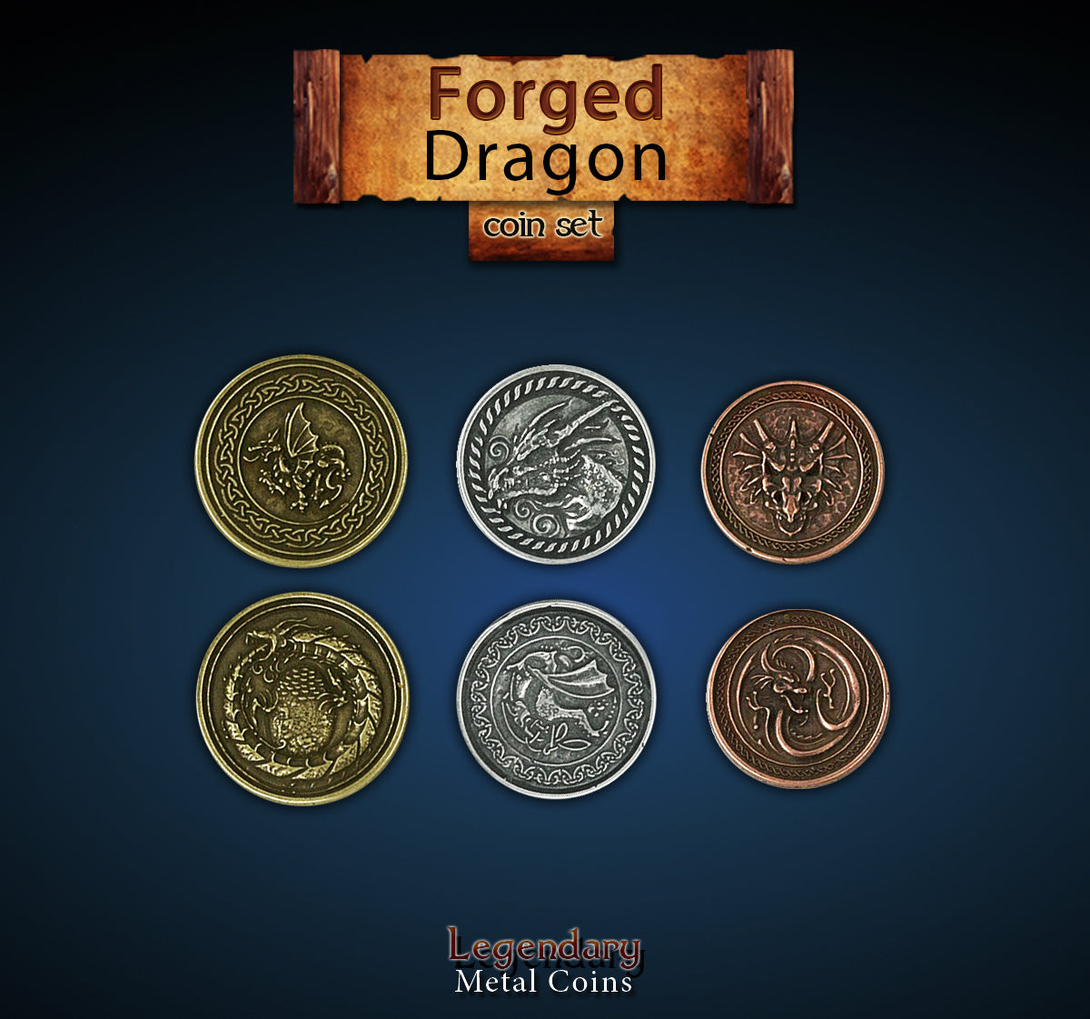 drawlab-legendary-metal-coins-forged-dragon-coin-set-20-m-nzen image 1
