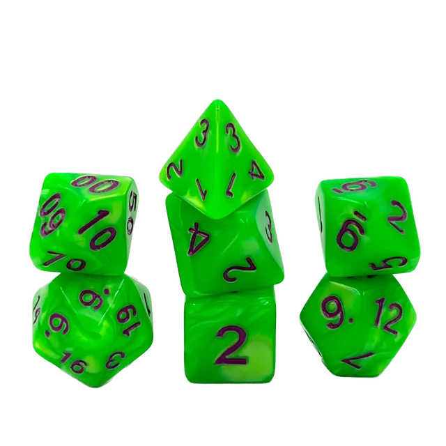 dice4friends-rpg-w-rfelset-pearl-green-purple-7-teilig image 1
