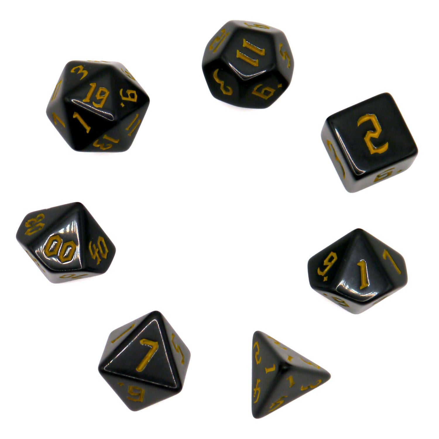 dice4friends-7-teiliges-rpg-w-rfelset-opaque-black-yellow-7-w-rfel image 3