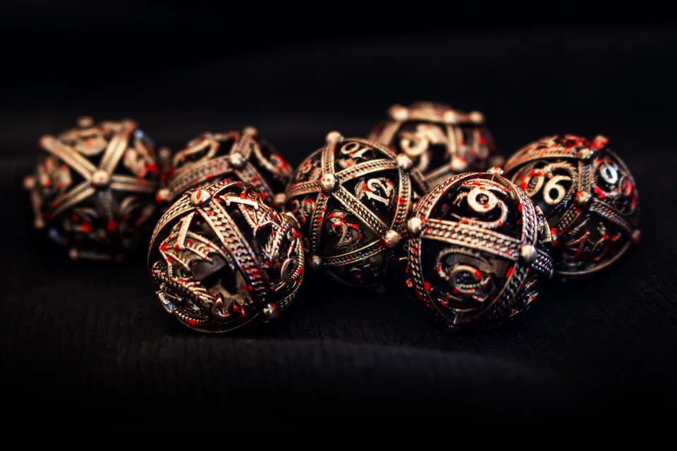 drawlab-metal-dice-sets-hollow-bloody-dragon-silber-7-teilig image 1