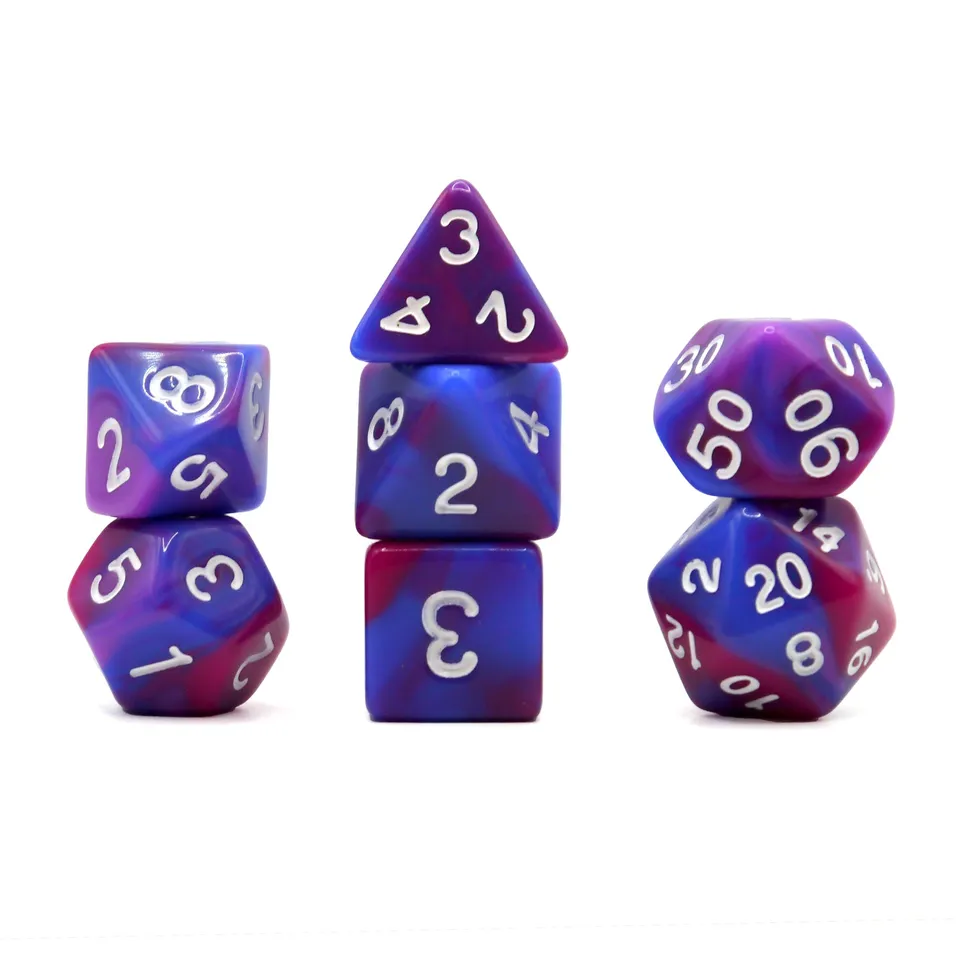 dice4friends-rpg-w-rfelset-mehrfarbig-blue-cosmic-w-rfel-7-teilig image 1