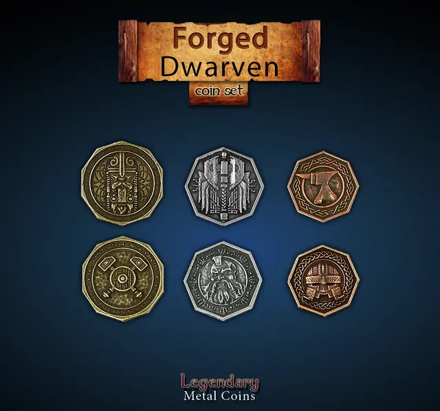 drawlab-legendary-metal-coins-zwergen-m-nzset-20-m-nzen image 1