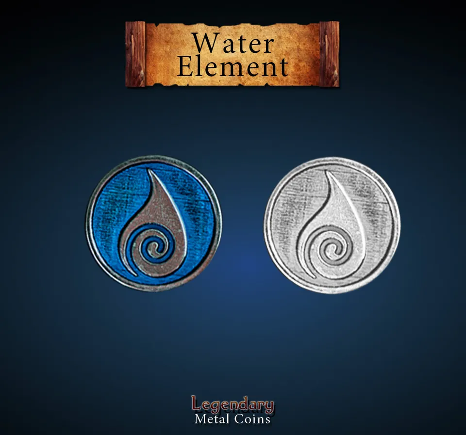 drawlab-water-element-metallm-nzen-set-10-token-28mm image 1