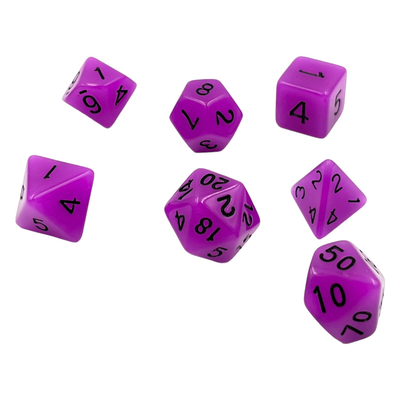 dice4friends-7-teiliges-rpg-w-rfelset-glow-purple-nachtleuchtend-lila image 3