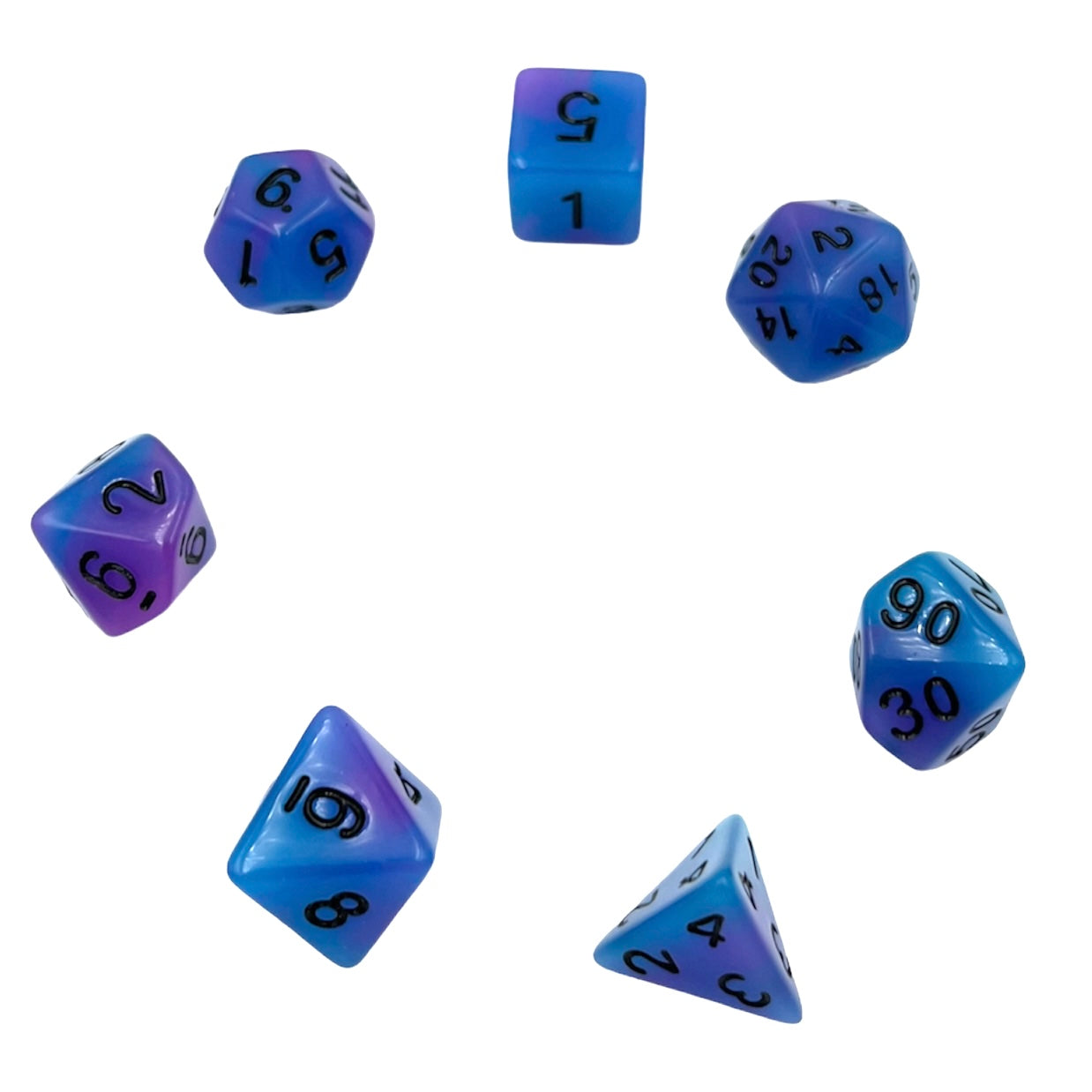 dice4friends-7-teiliges-rpg-w-rfelset-glow-blueberry-blau image 2
