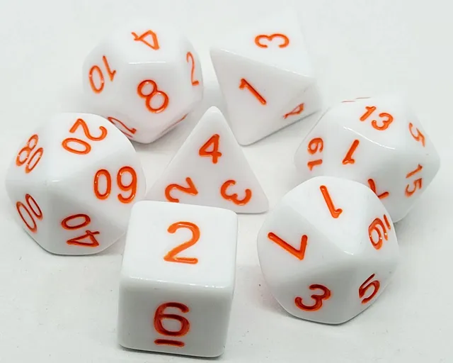 dice4friends-rpg-w-rfelset-opaque-marshmellow-orange-7er-wei image 1