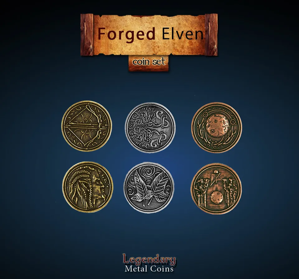 drawlab-legendary-metal-coins-elven-m-nzset-20-metallm-nzen-elfen image 1