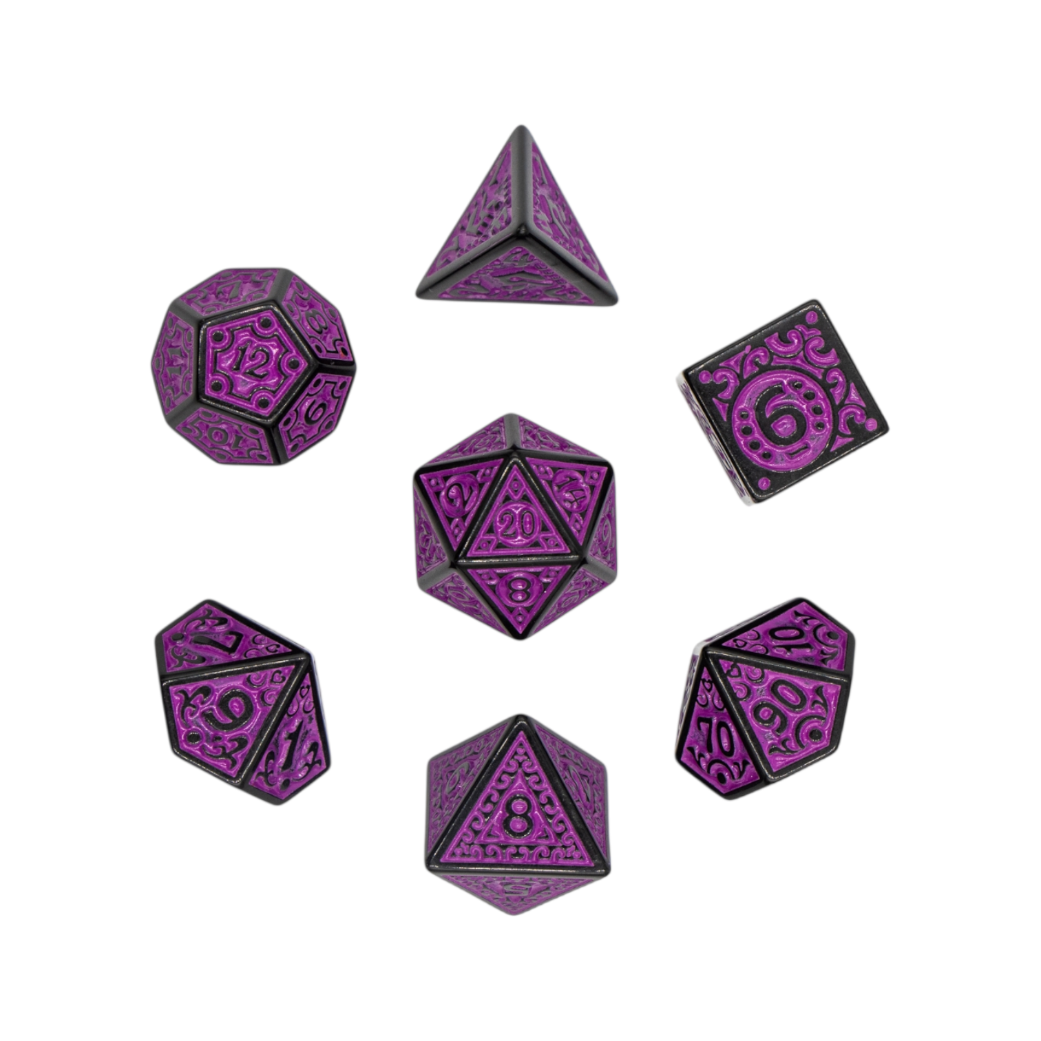 dice4friends-rpg-w-rfelset-magic-flame-purple-7-teilig-lila image 2