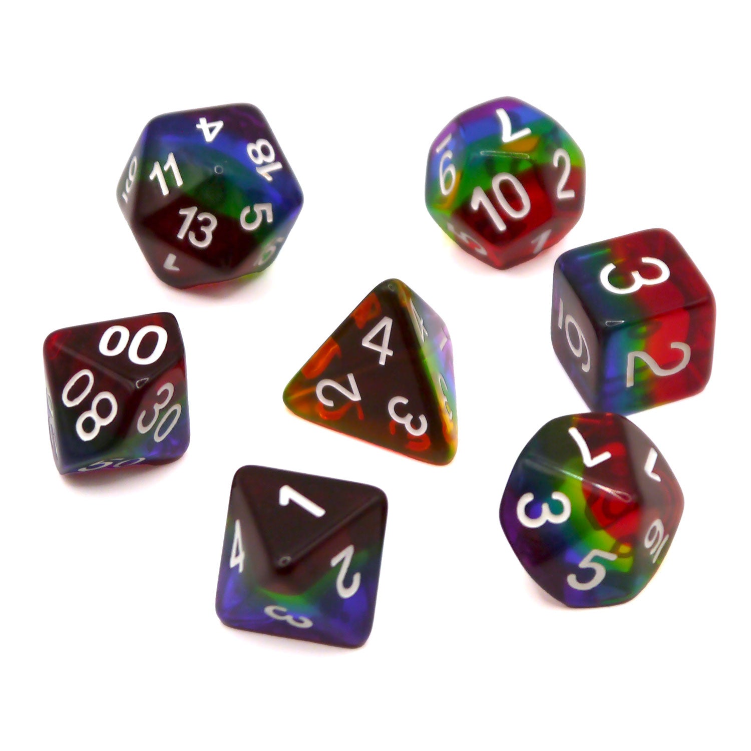 dice4friends-7-teiliges-rpg-w-rfelset-transparent-rainbow-w-rfel-7er image 2