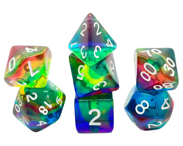 dice4friends-rainbow-storm-transparent-w-rfelset-7-teilig image 1