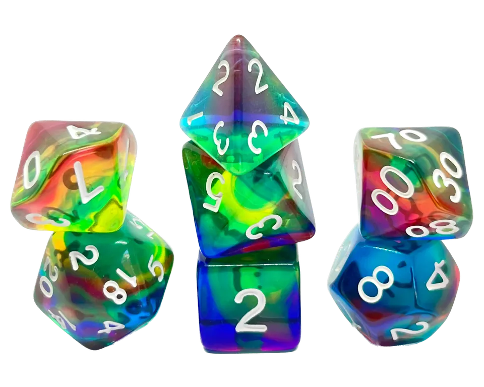 dice4friends-rainbow-storm-transparent-w-rfelset-7-teilig image 1