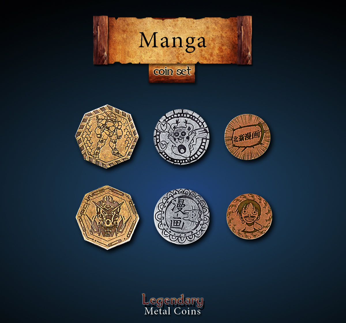 drawlab-legendary-metal-coins-manga-m-nzset-20-metallm-nzen image 1