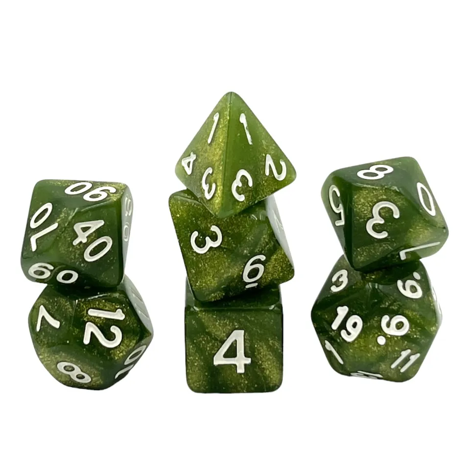 dice4friends-rpg-w-rfelset-galaxy-lightgreen-powder-7-teilig-gr-n image 1
