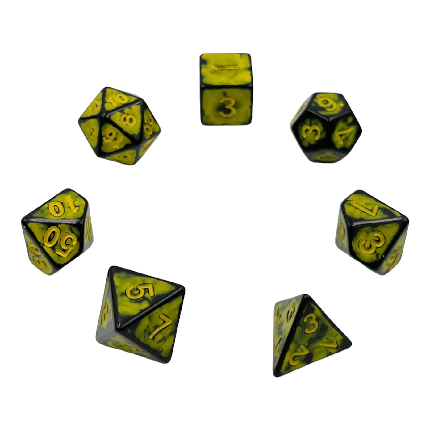 dice4friends-ancient-dark-knight-yellow-w-rfelset-7-teilig-schwarz-gelb image 2
