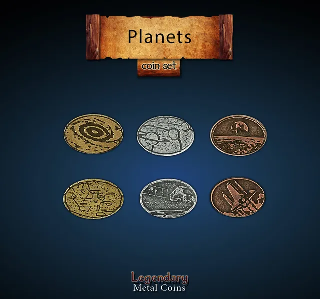 drawlab-legendary-metal-coins-planets-coin-set-m-nzset-20-m-nzen image 1