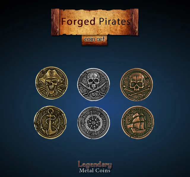 drawlab-legendary-metal-coins-piraten-m-nzset-20-m-nzen image 1