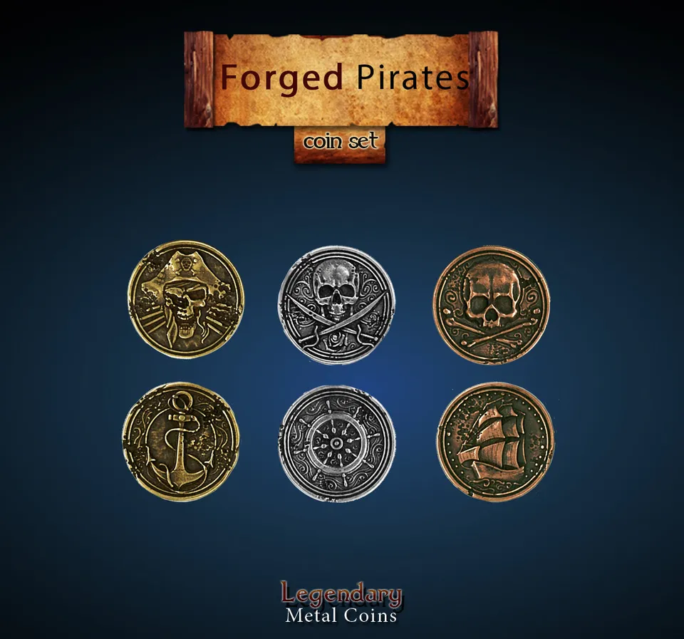 drawlab-legendary-metal-coins-piraten-m-nzset-20-m-nzen image 1