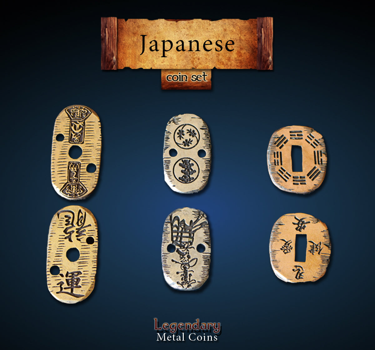 drawlab-legendary-metal-coins-japanese-m-nzen-20er-set image 1