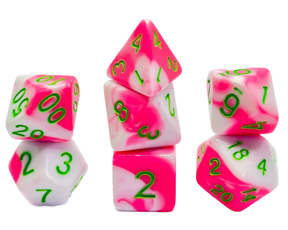 dice4friends-7-teiliges-rpg-w-rfelset-strawberry-pink-w-rfel-mehrfarbig image 1
