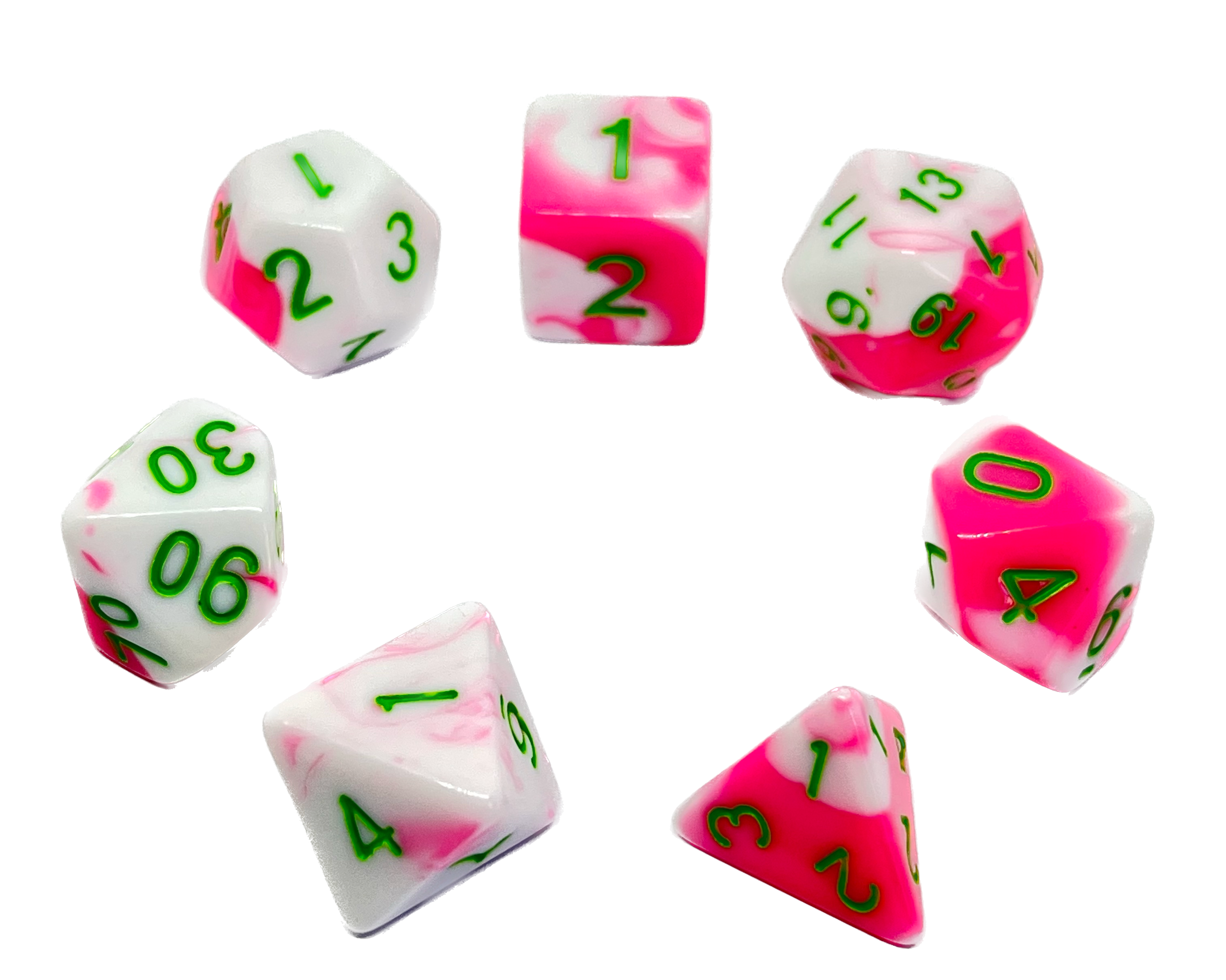 dice4friends-7-teiliges-rpg-w-rfelset-strawberry-pink-w-rfel-mehrfarbig image 2