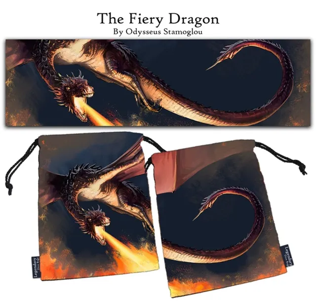 drawlab-legendary-dice-bags-fiery-dragon-w-rfelbeutel-12x15-cm image 1