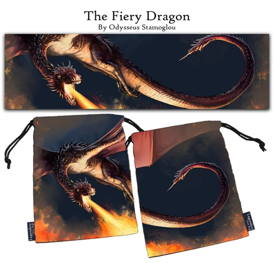 drawlab-legendary-dice-bags-fiery-dragon-w-rfelbeutel-12x15-cm image 1