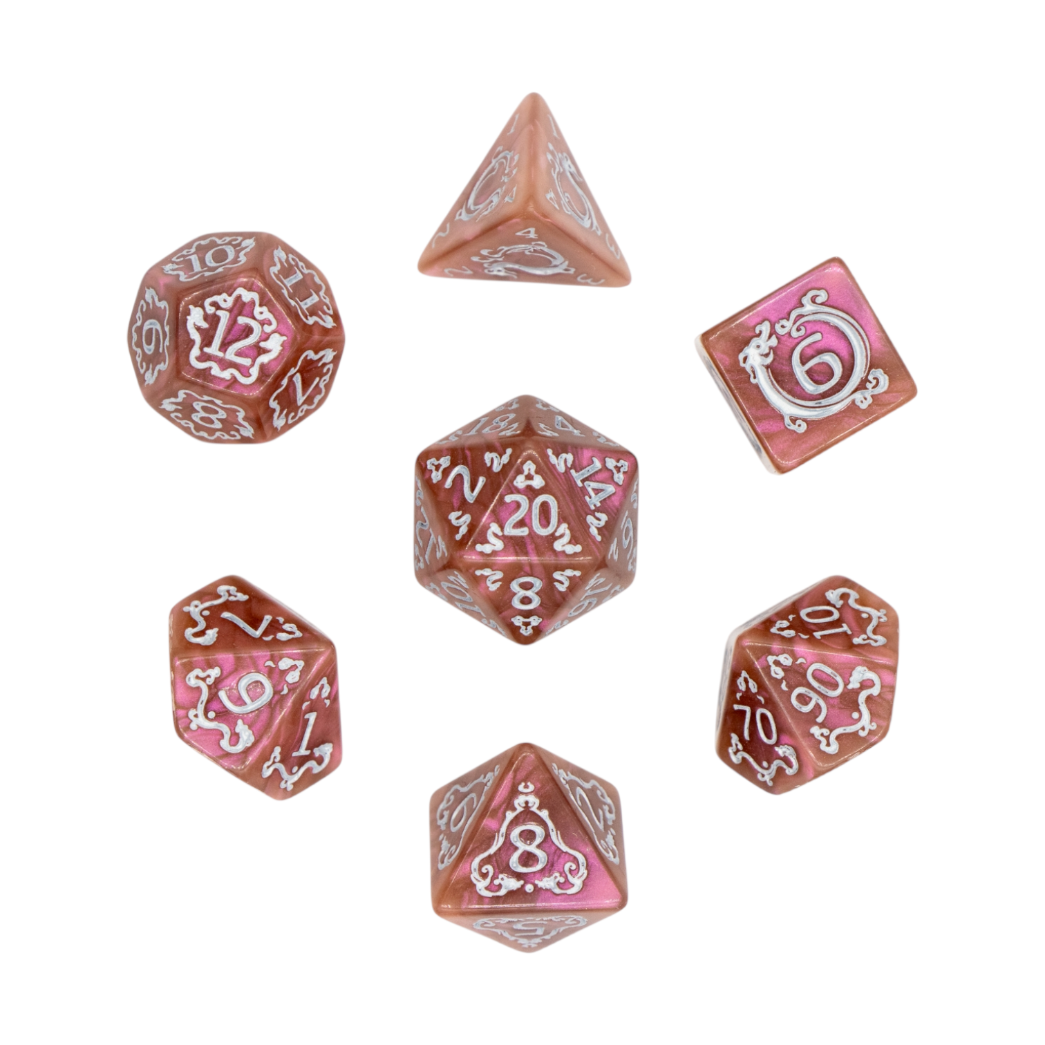 dice4friends-mystic-dragon-w-rfelset-7-teilig-mehrfarbig-rosa image 1