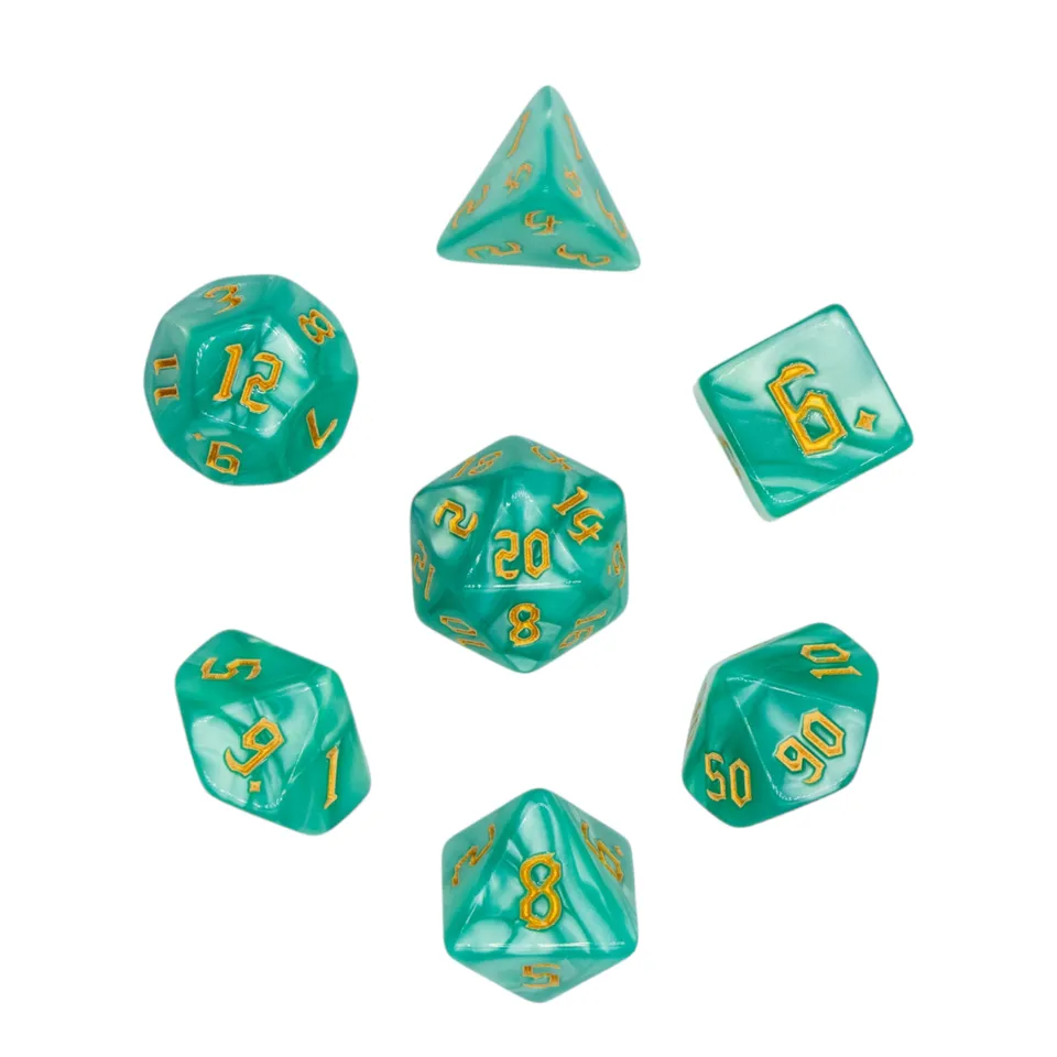 dice4friends-7-teiliges-rpg-w-rfelset-pearl-sea-grass-t-rkis-7-w-rfel image 1