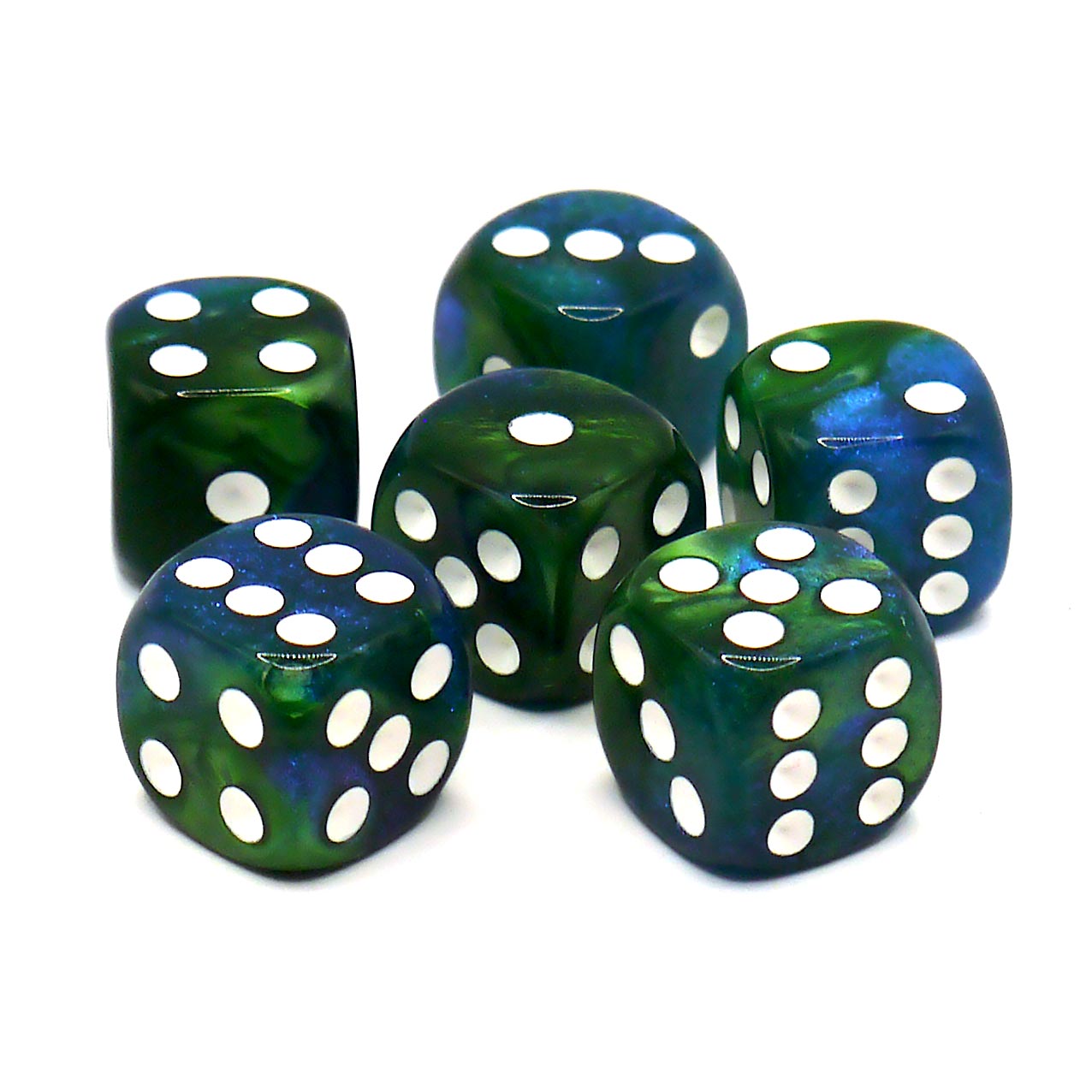 dice4friends-d6-w-rfelset-galaxy-green-blue-6-w-rfel-16mm image 2