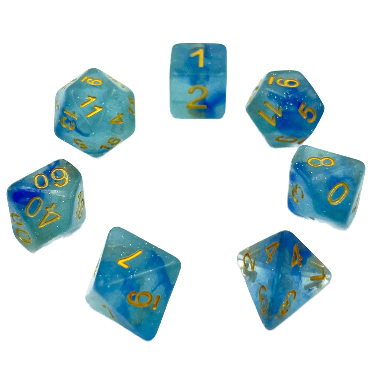 dice4friends-rpg-w-rfelset-galaxy-blue-jelly-w-rfel-blau-7-teilig image 2