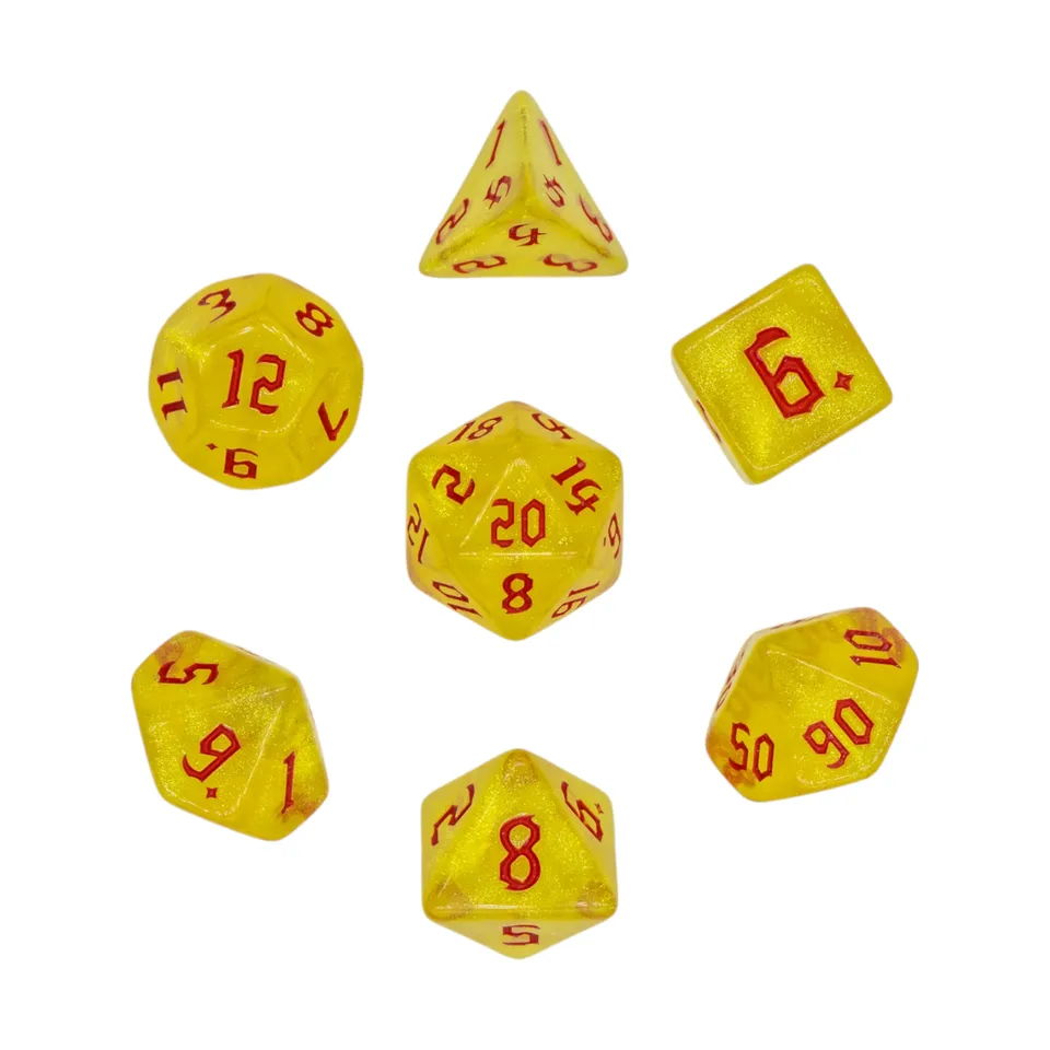 dice4friends-galaxy-ginger-w-rfelset-7-teilig-gelb-glitzer image 1