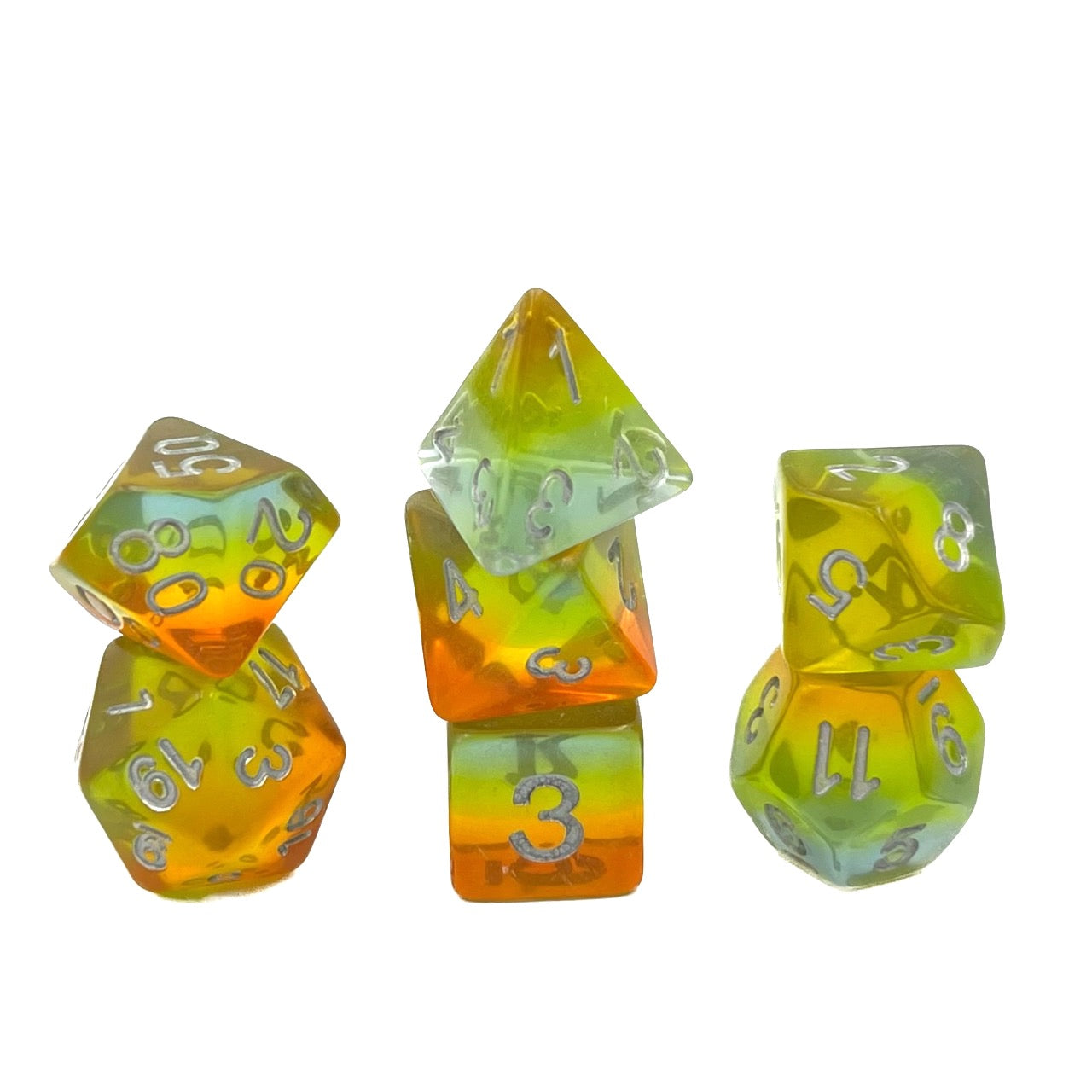 dice4friends-7-teiliges-rpg-w-rfelset-yellow-aurora-transparent-7er image 1