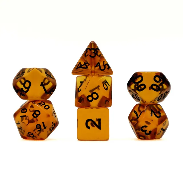 dice4friends-7-tlg-rpg-w-rfelset-transparent-black-honey-w-rfel-7er image 1