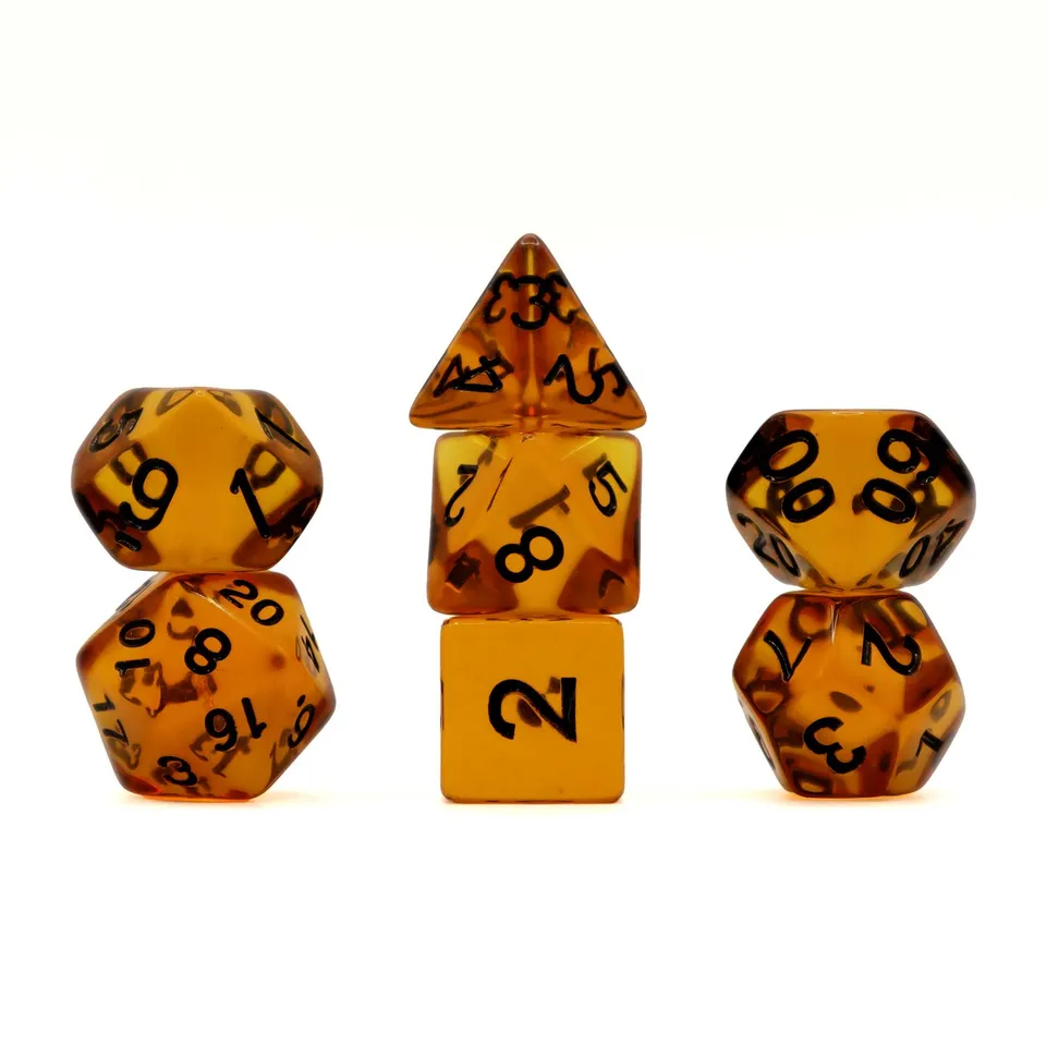 dice4friends-7-tlg-rpg-w-rfelset-transparent-black-honey-w-rfel-7er image 1