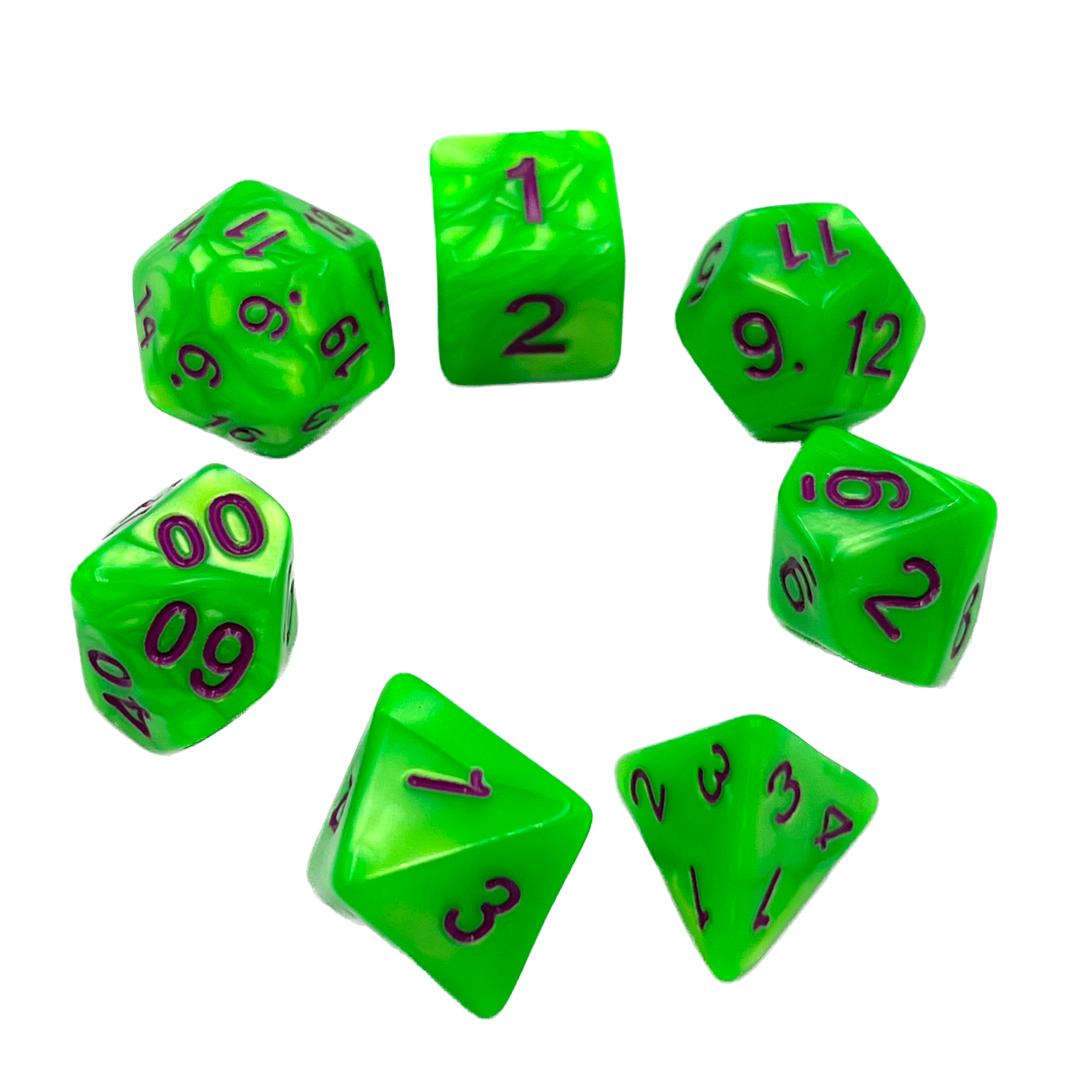 dice4friends-rpg-w-rfelset-pearl-green-purple-7-teilig image 2