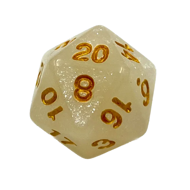 dice4friends-einzelw-rfel-d20-galaxy-w-rfel-white-gold-acryl image 1