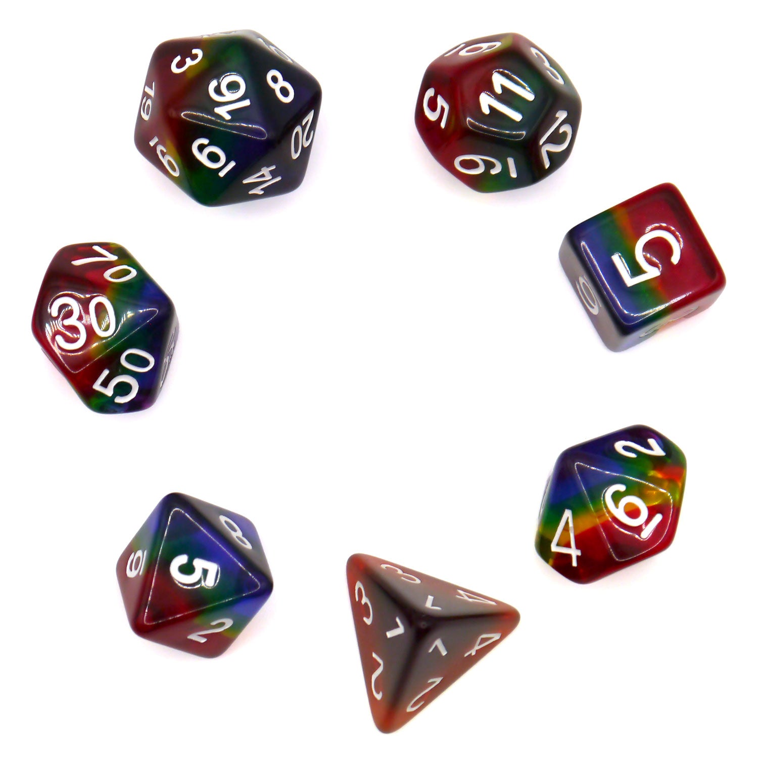 dice4friends-7-teiliges-rpg-w-rfelset-transparent-rainbow-w-rfel-7er image 3