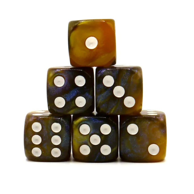 dice4friends-d6-augenw-rfel-set-galaxy-amber-6x-16mm image 1