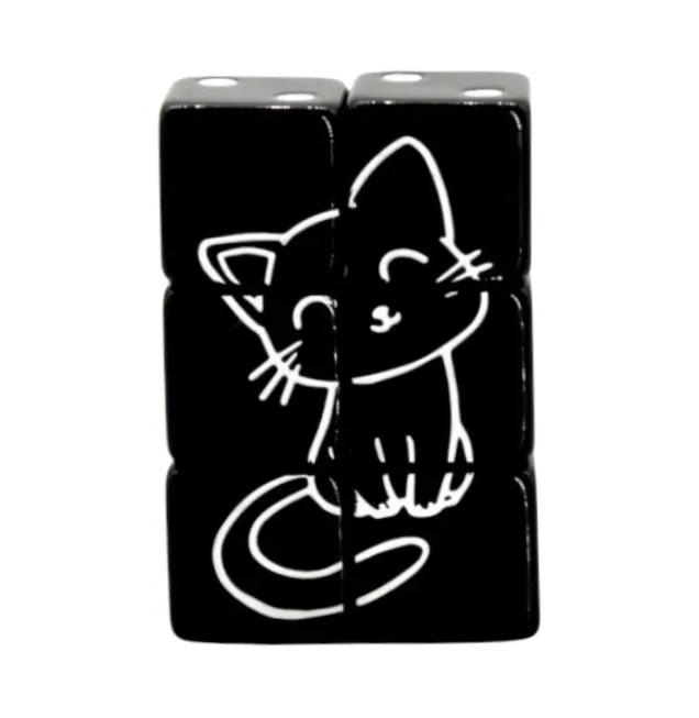 dice4friends-sonderw-rfel-puzzle-cat-black-d6-set-6tlg image 1