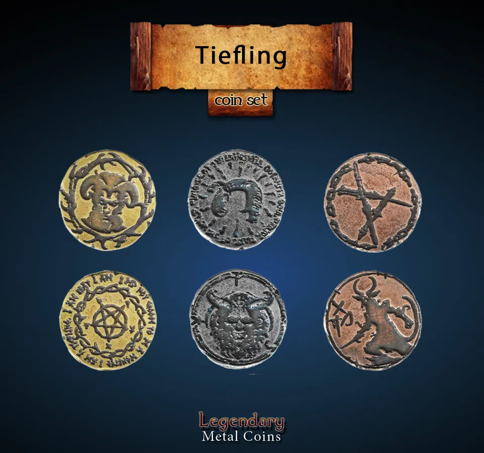 drawlab-legendary-metal-coins-tiefling-metallm-nzen-20er-set image 1