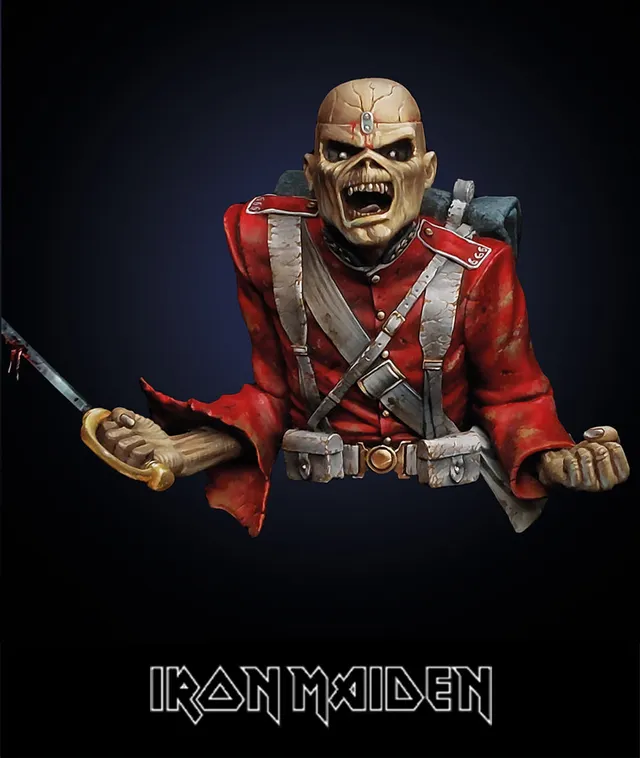 drawlab-iron-maiden-miniatures-the-trooper-b-ste-resin-unbemalt image 1
